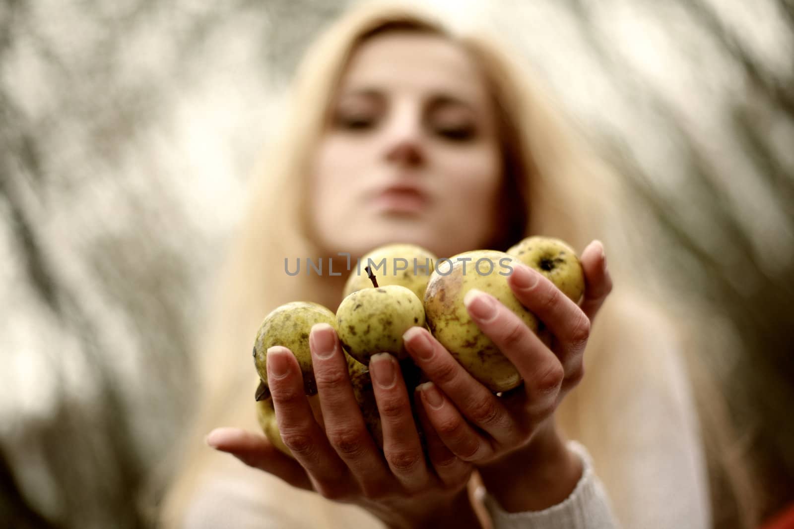 Woman with apples by velkol