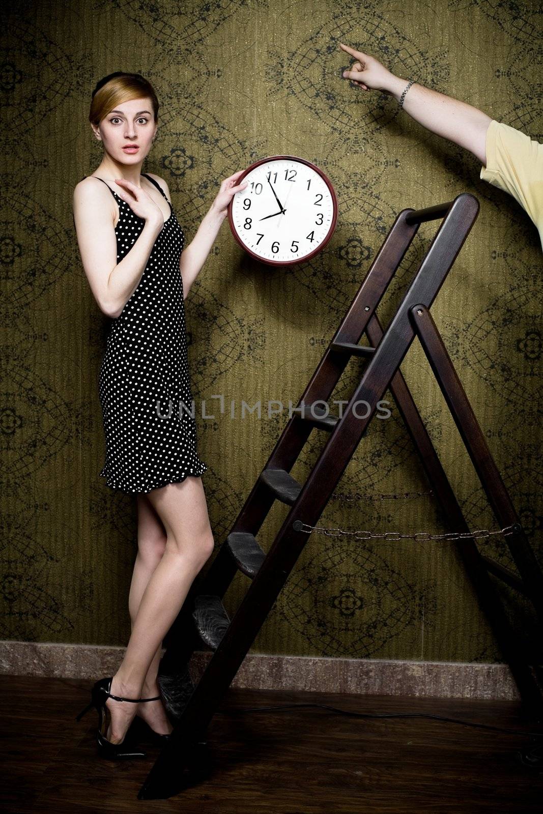 Woman with clock by velkol