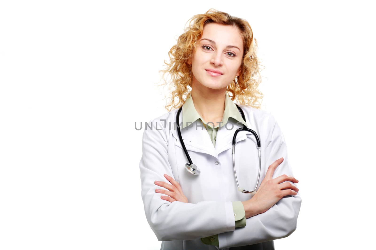 An image of a young woman with stethoscope