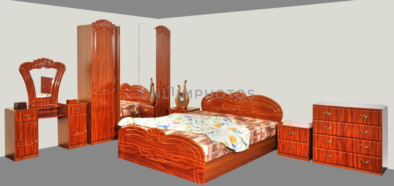 An image of bedroom with furniture