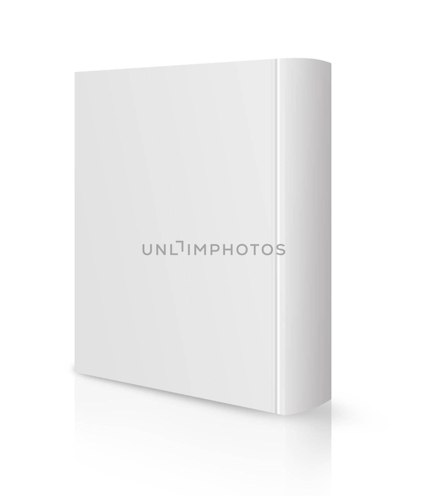 front view of Blank book cover white .