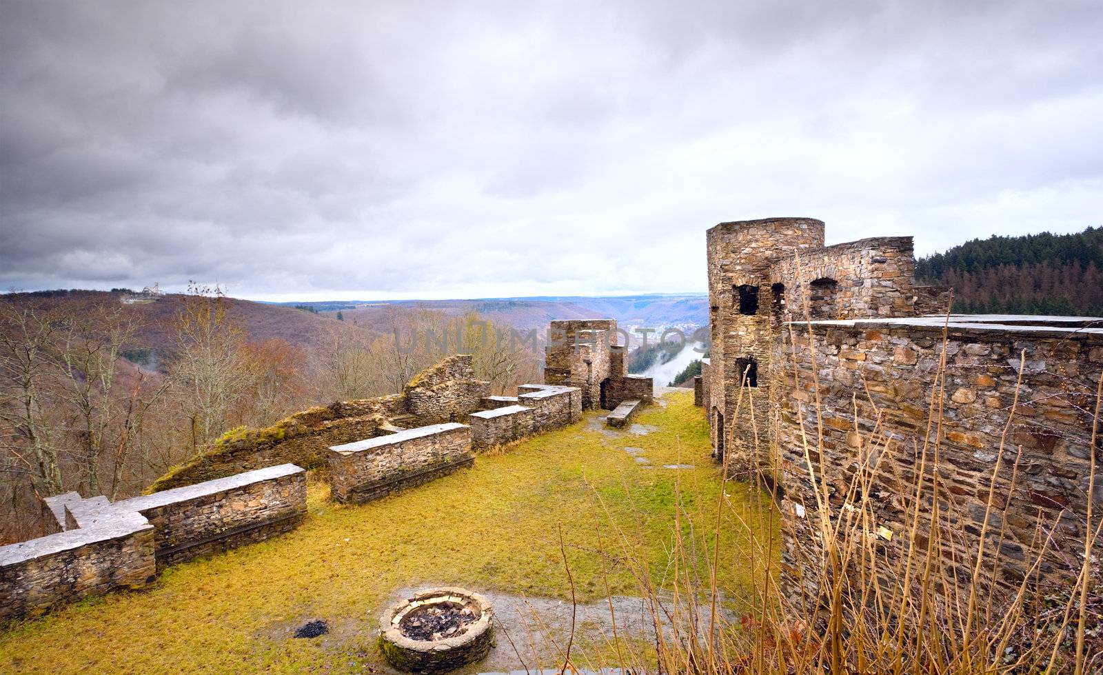 old ruins on the mountain top by catolla