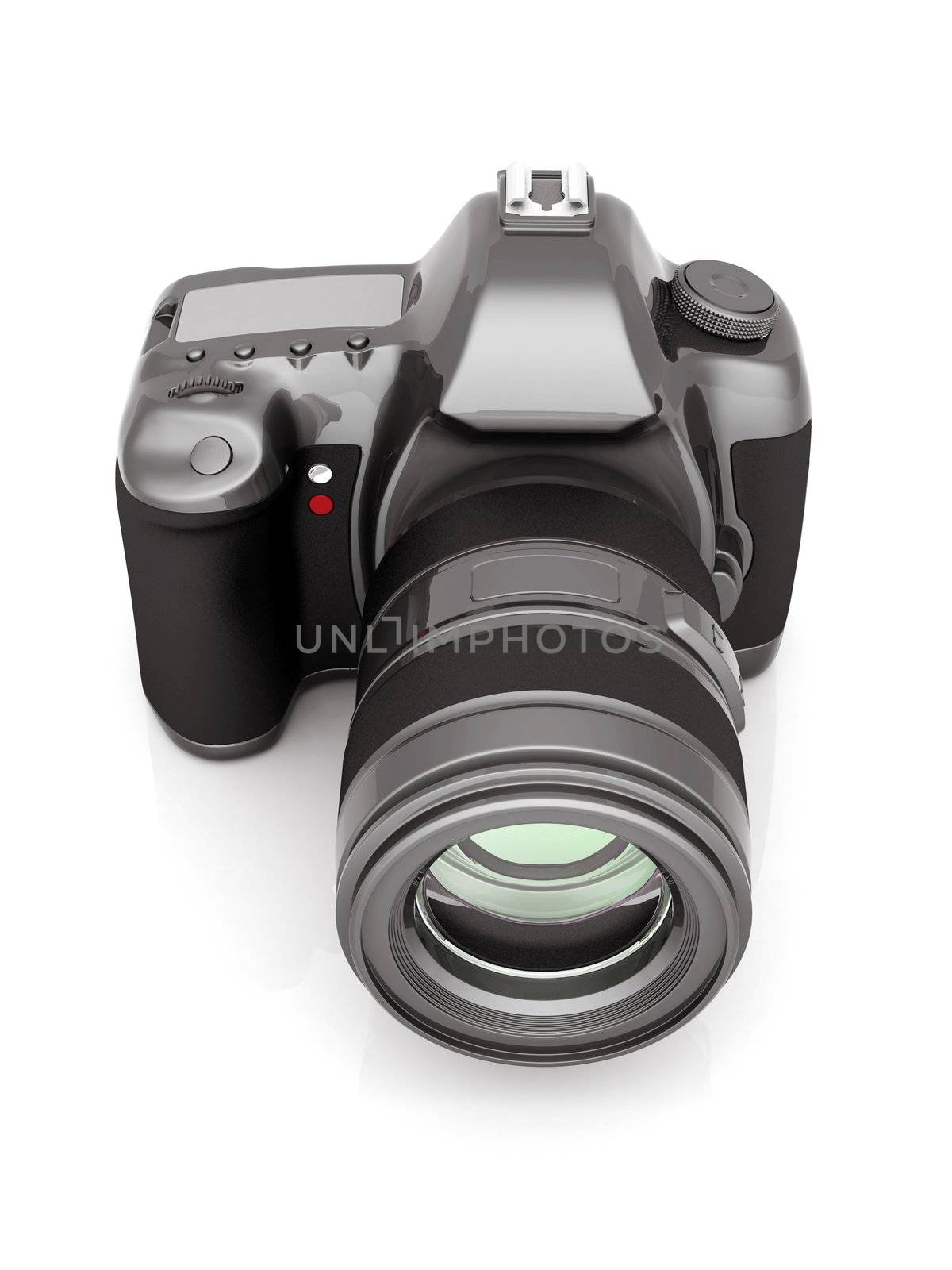 Digital camera image on white background