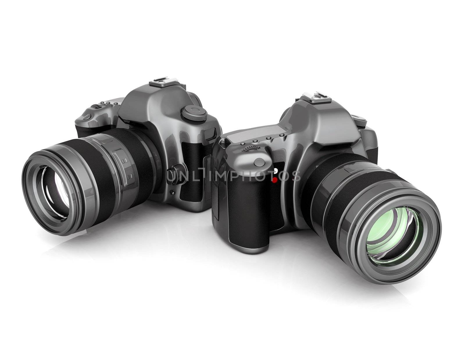 Digital camera image on white background