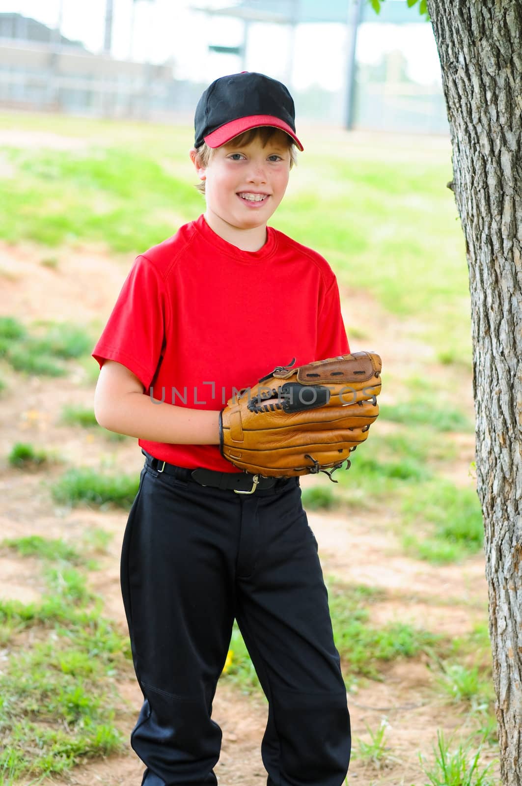 Portrait of a youth baseball player