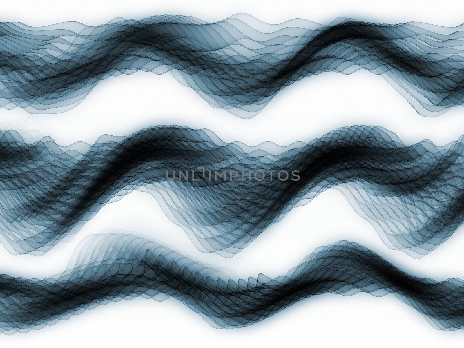 Abstract sine waves rendered in teal against white background