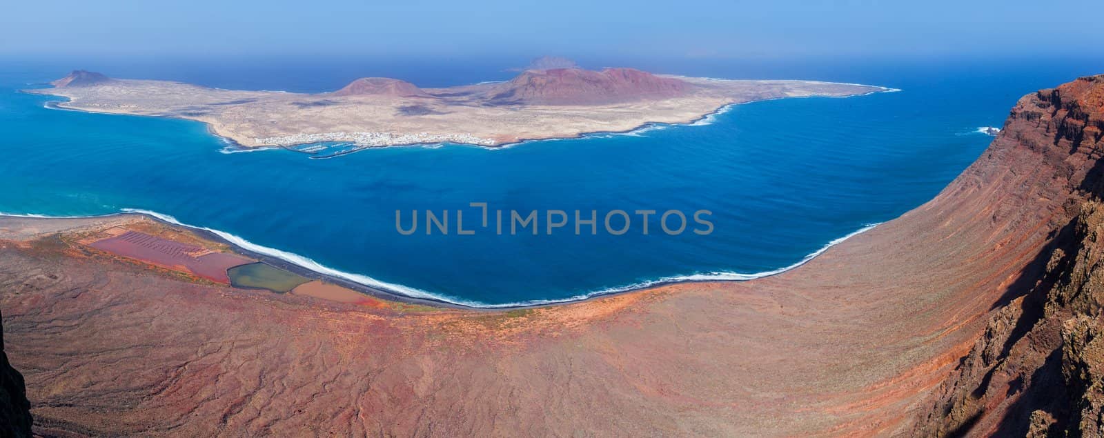 Panoramic view on La Graciosa island by maxoliki