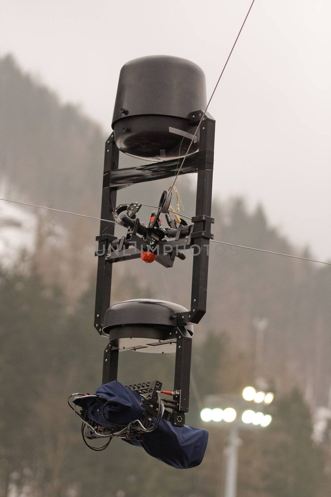 Mobile television camera at the Biathlon World Cup in Ruhpolding