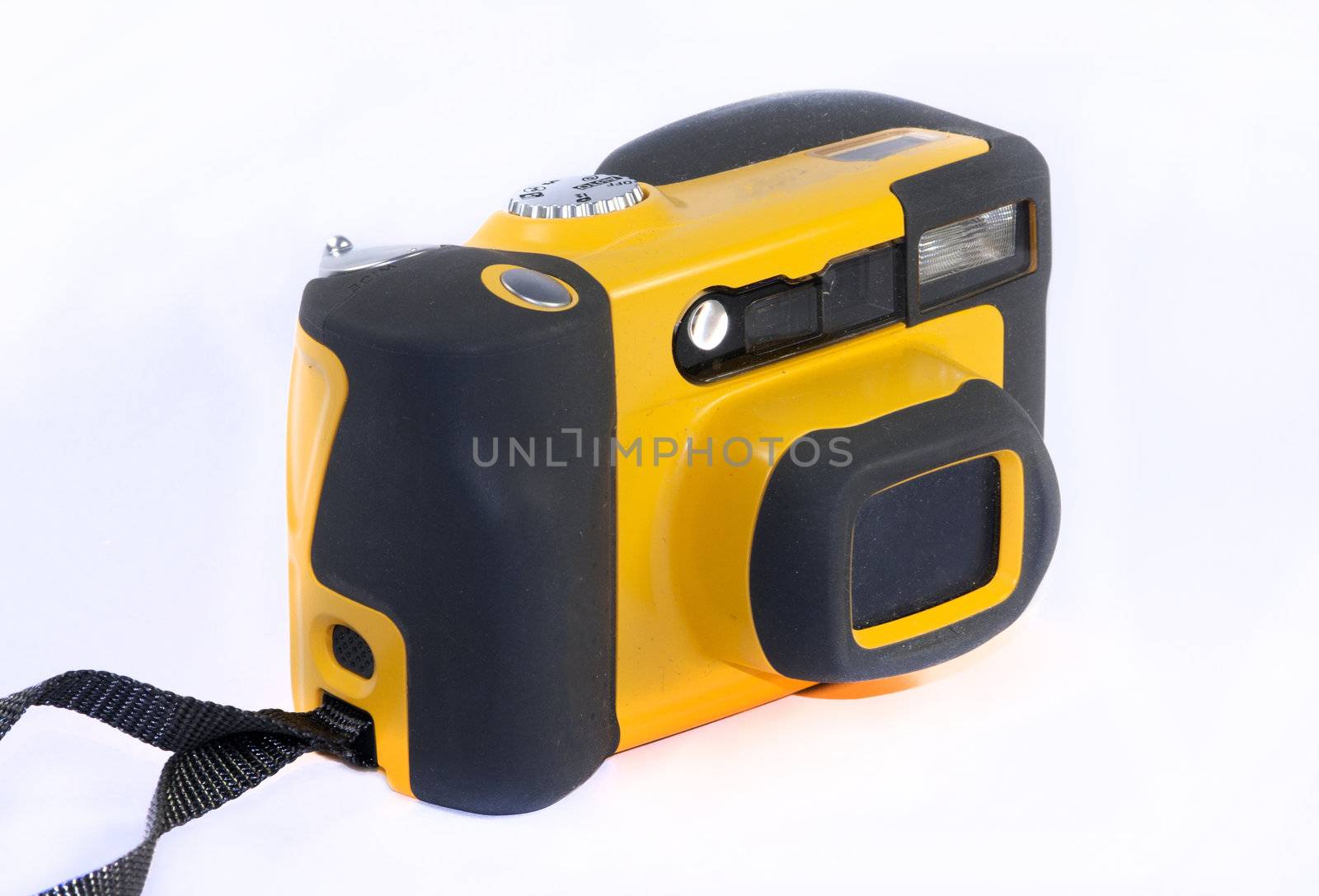 yellow underwater camera inwith black parts