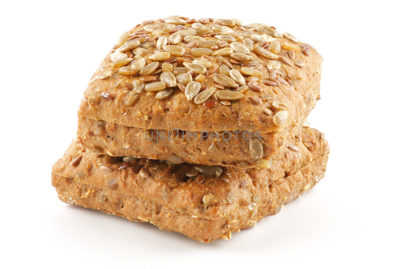 Bread in sesame isolated on white background