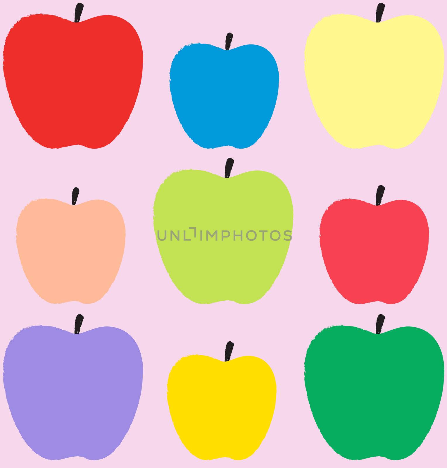Colorful apples pattern 