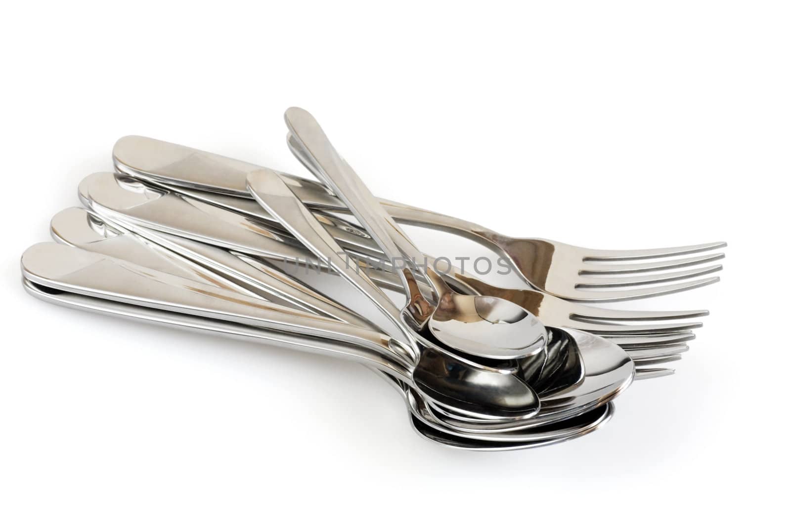 Tableware on a white background
