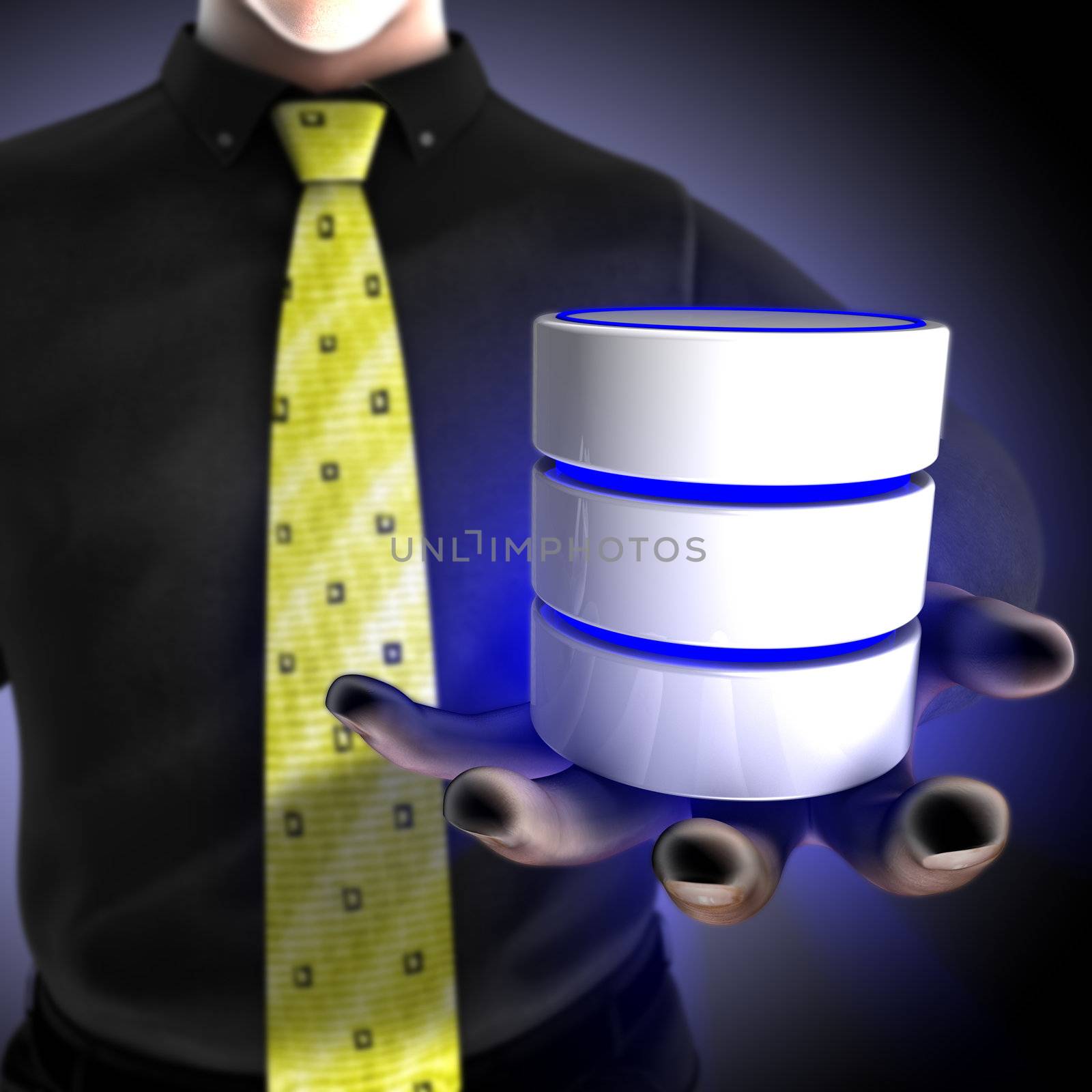 Businessman providing a database