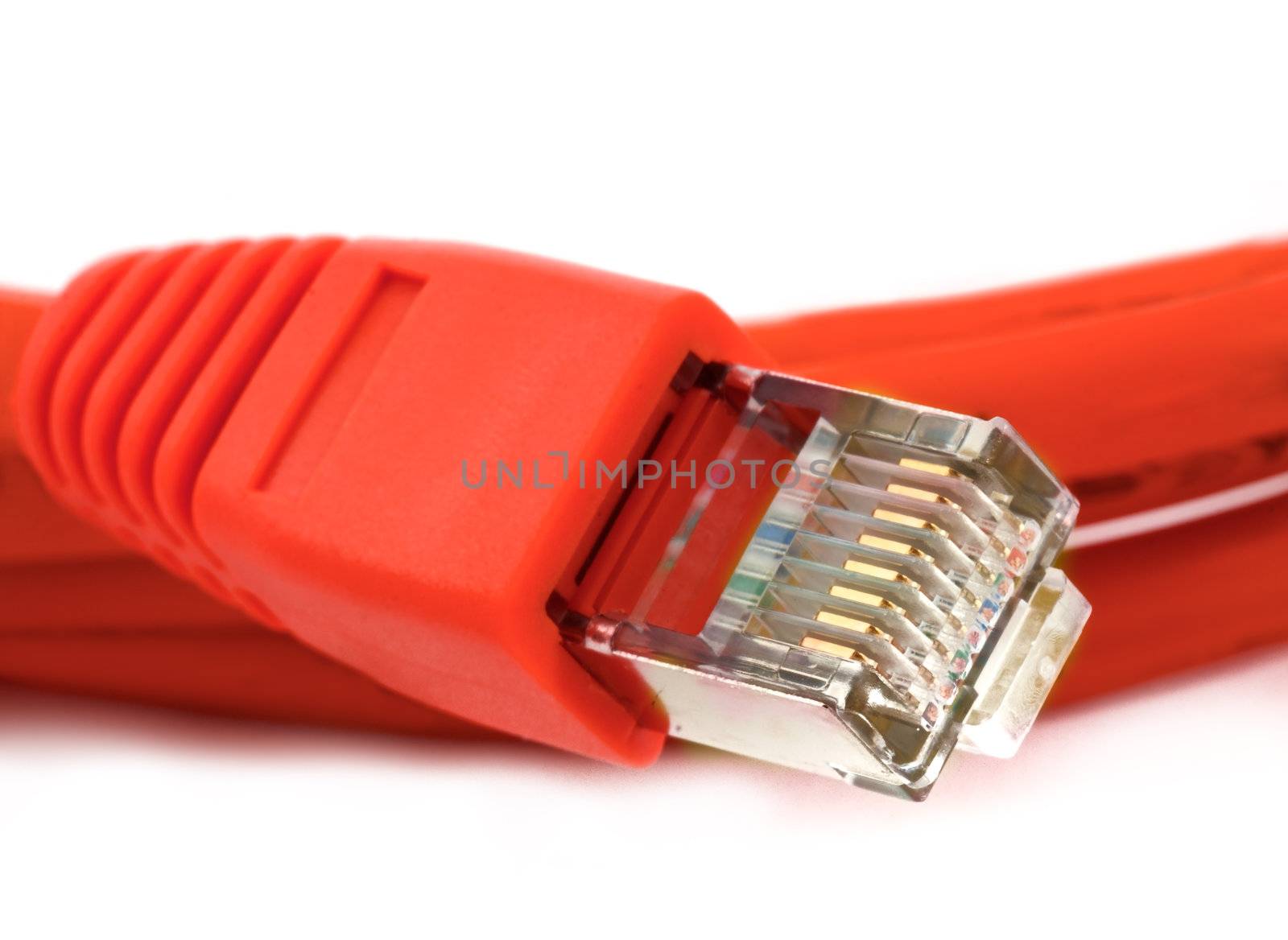 Ethernet cable on white background