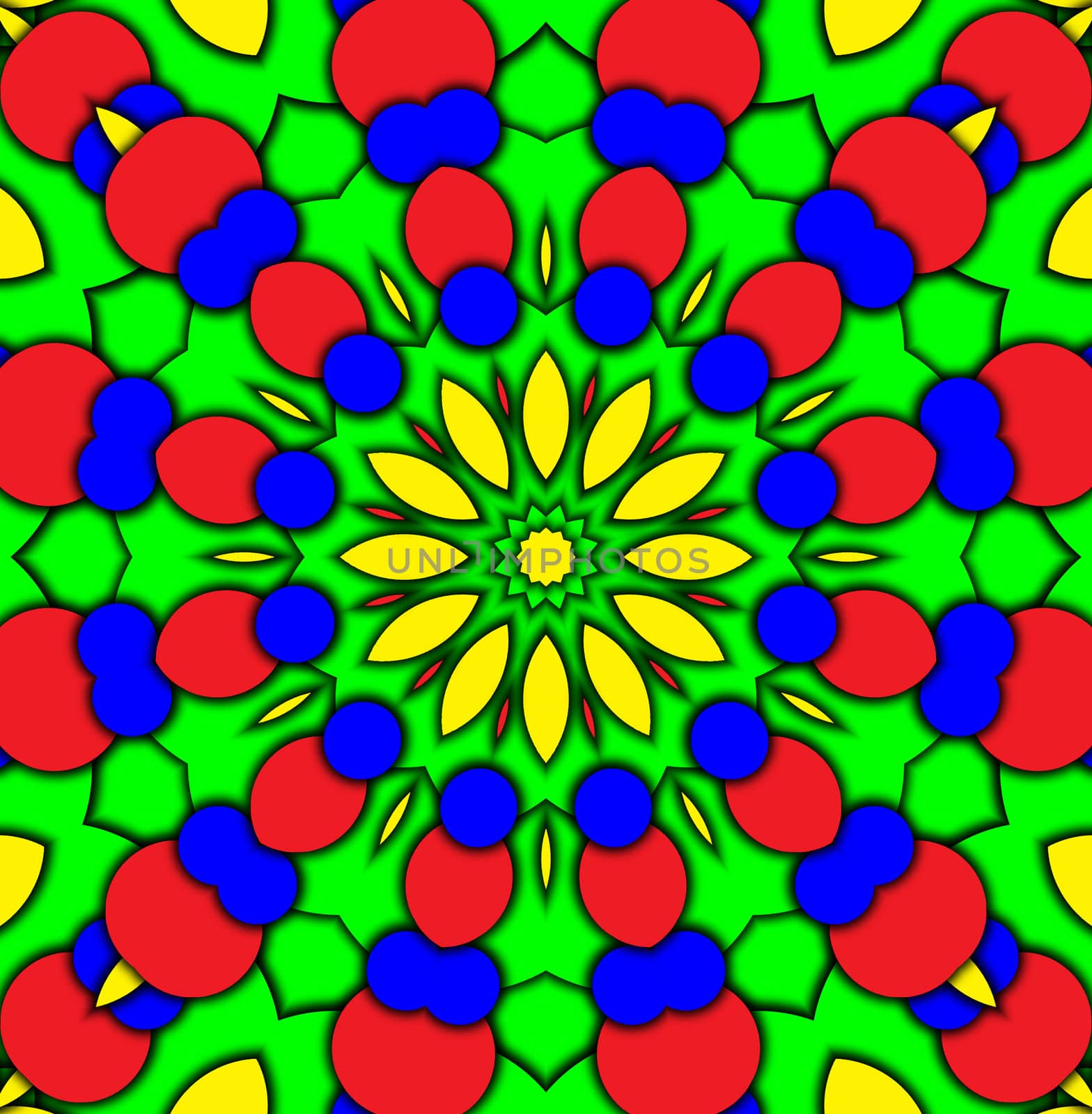 Kaleidoscopic wallpaper pattern made out of colours.