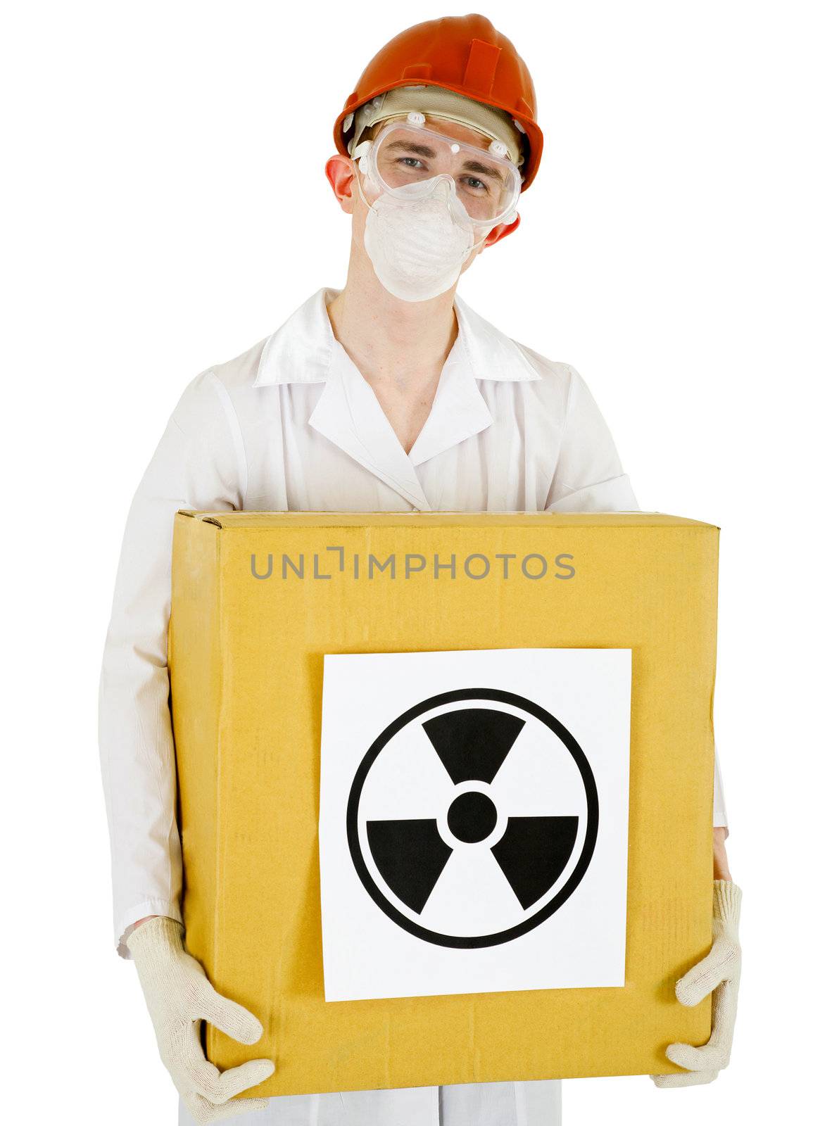 Scientist with a radioactive box by pzaxe
