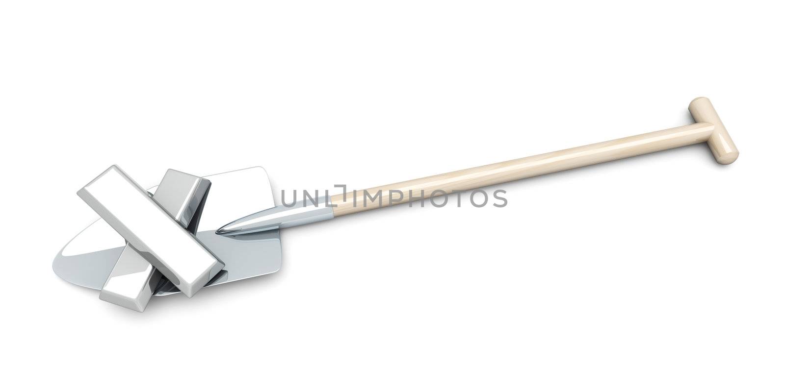 3D rendered Illustration. Isolated on white. Digging out the Silver.