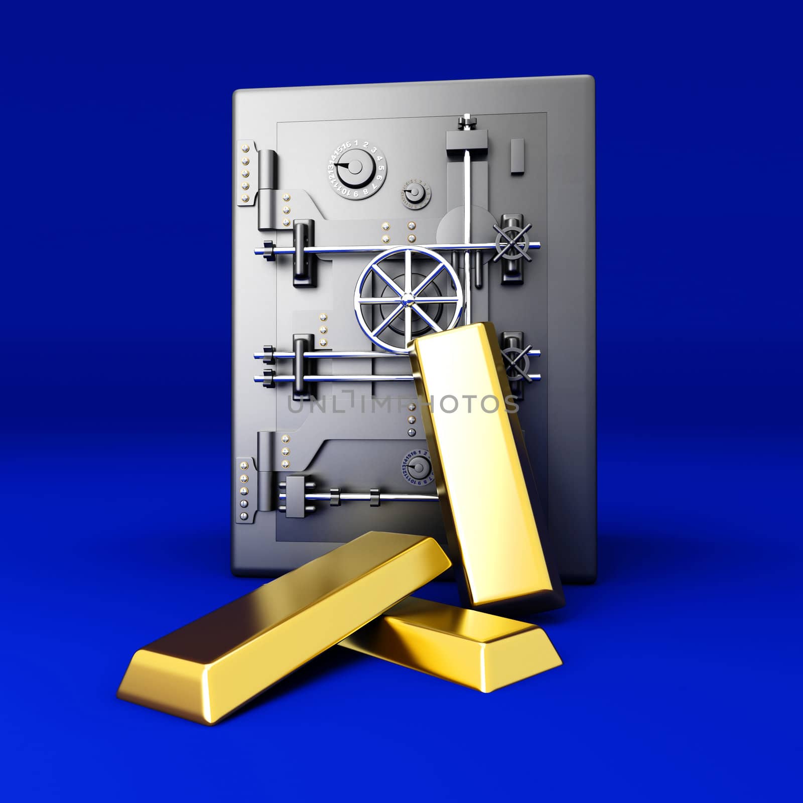 Gold investment. 3D rendered Illustration.