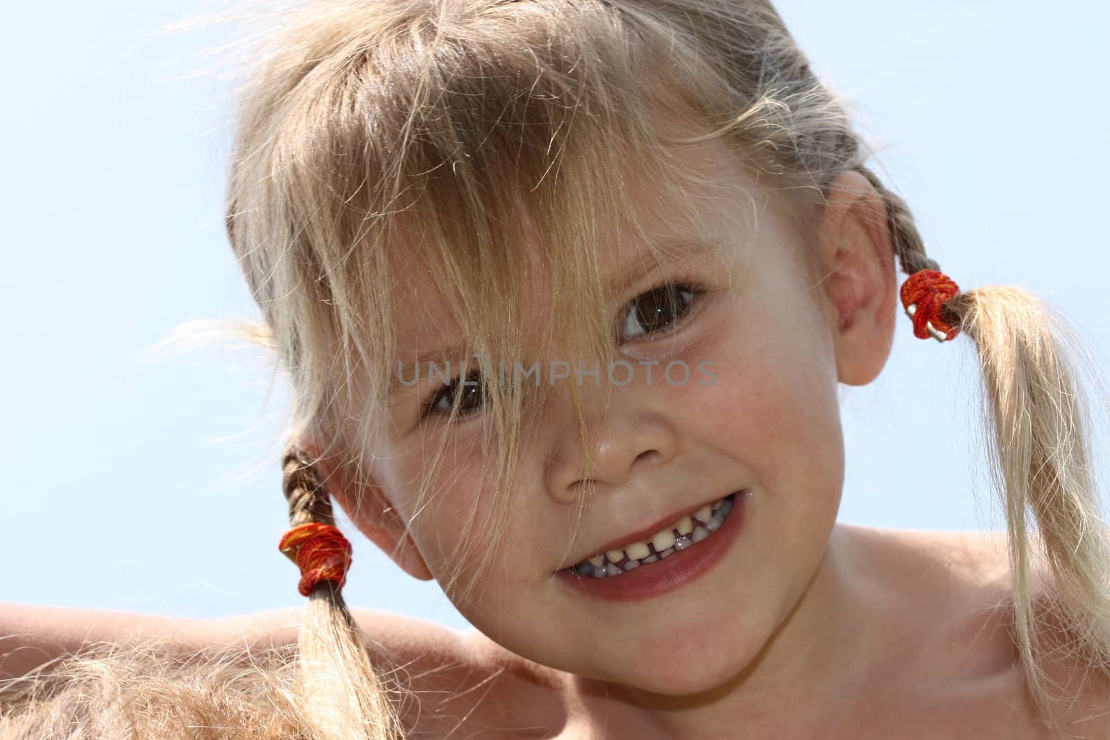 Portrait of happy child by altanaka