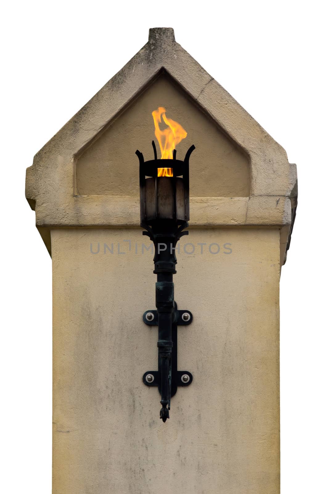 Fire torch, isolated against background