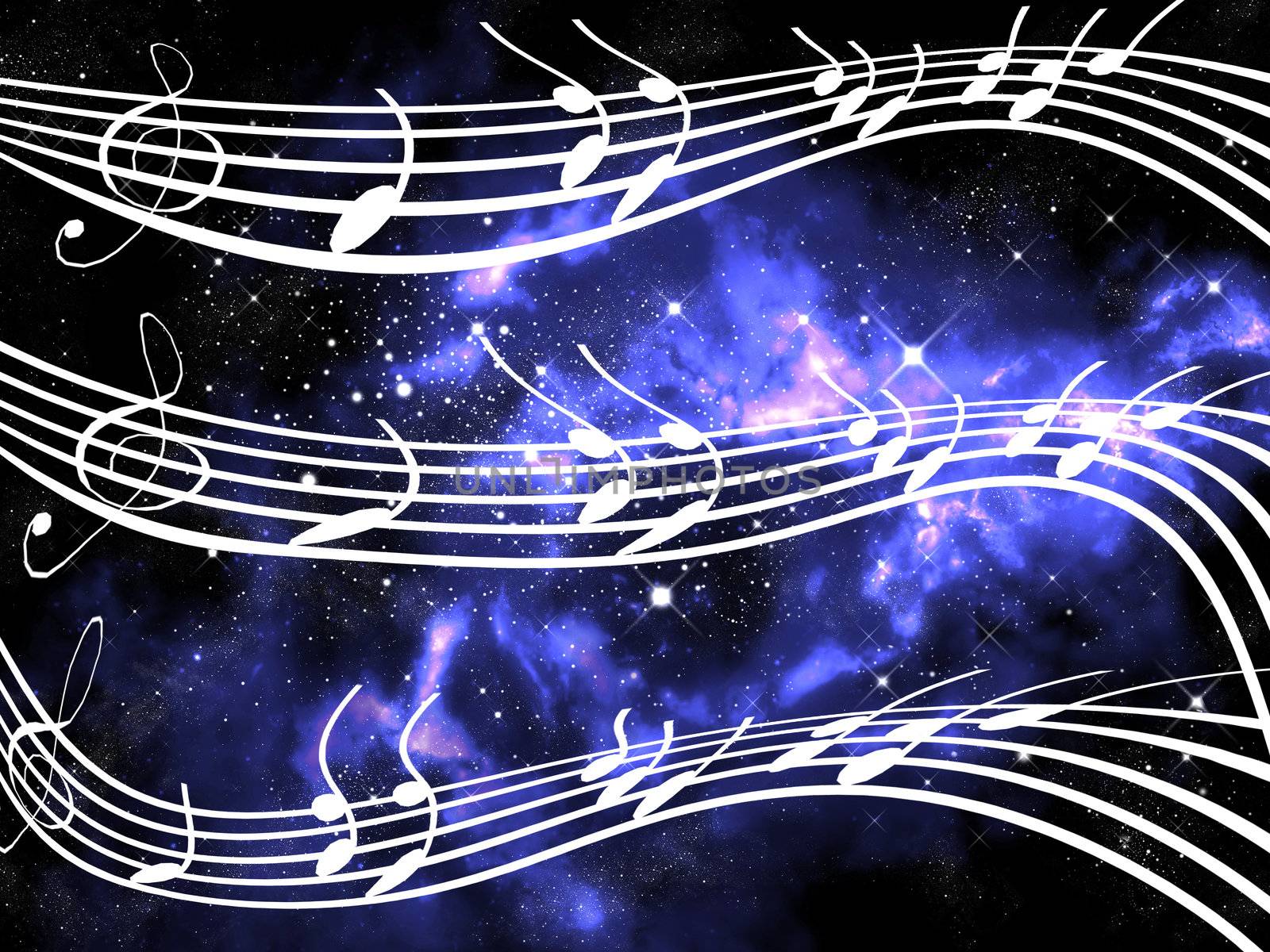 Sound from other world, Music note background concept