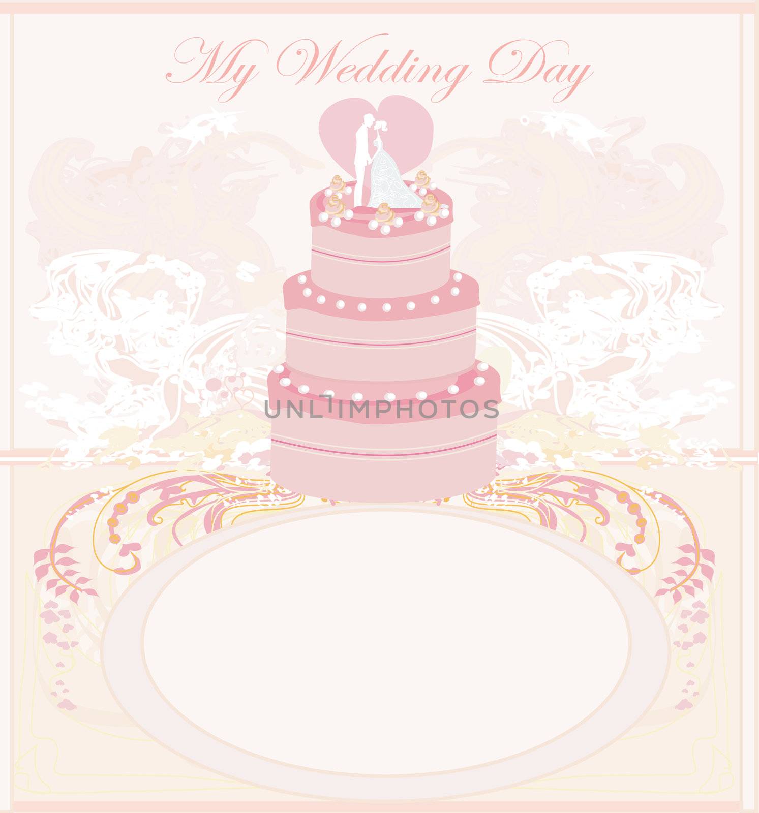 wedding cake card design by JackyBrown
