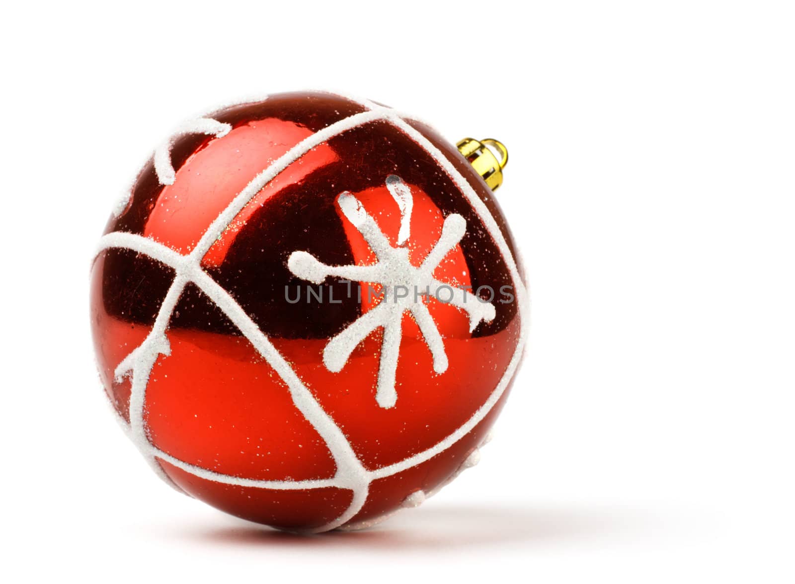 red decoration ball isolated on white