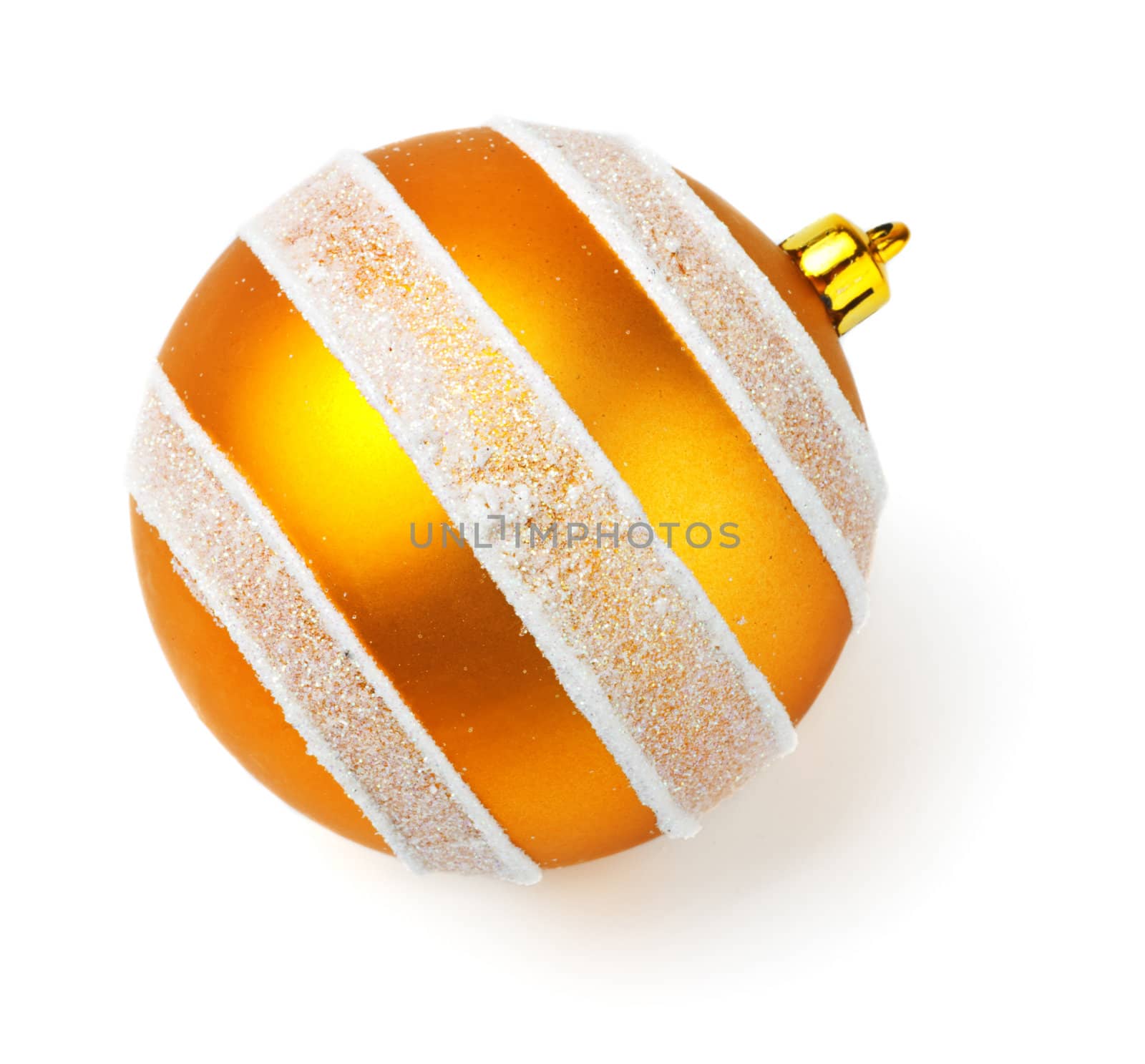 yellow decoration ball isolated on white