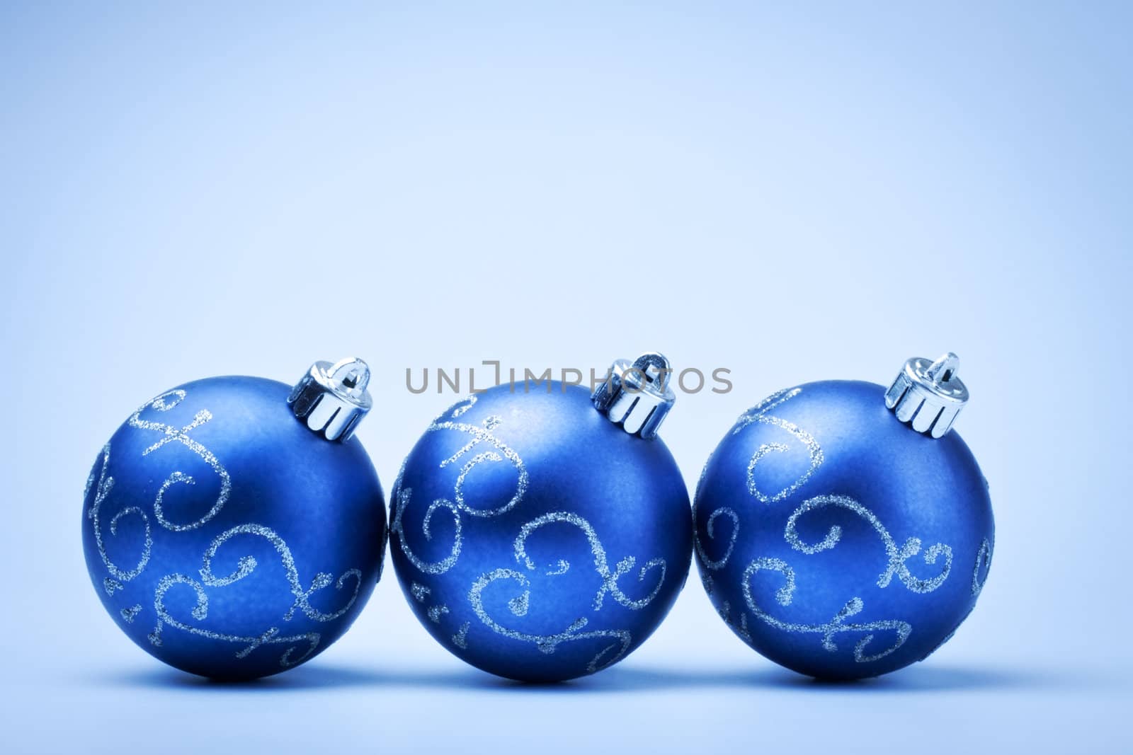 three blue decoration balls by petr_malyshev