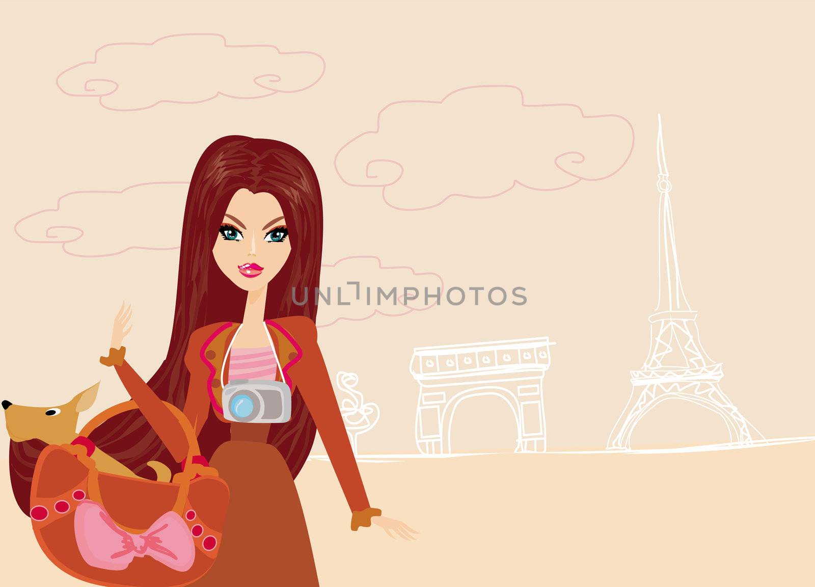 beautiful travel girl in Paris by JackyBrown