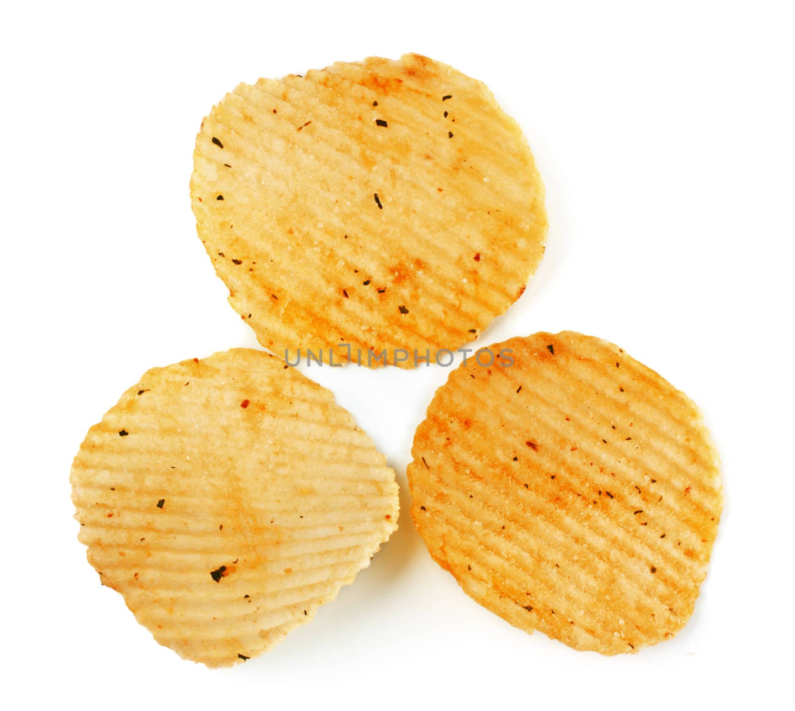 potato chips isolated on white