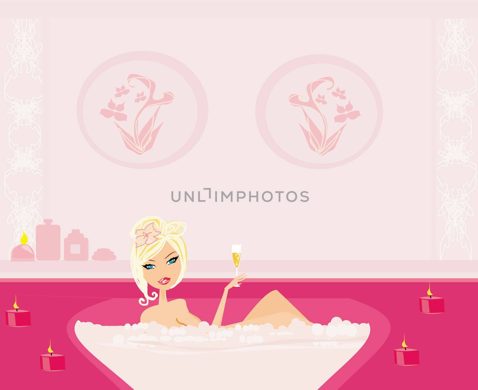 pretty girl enjoying elegant spa