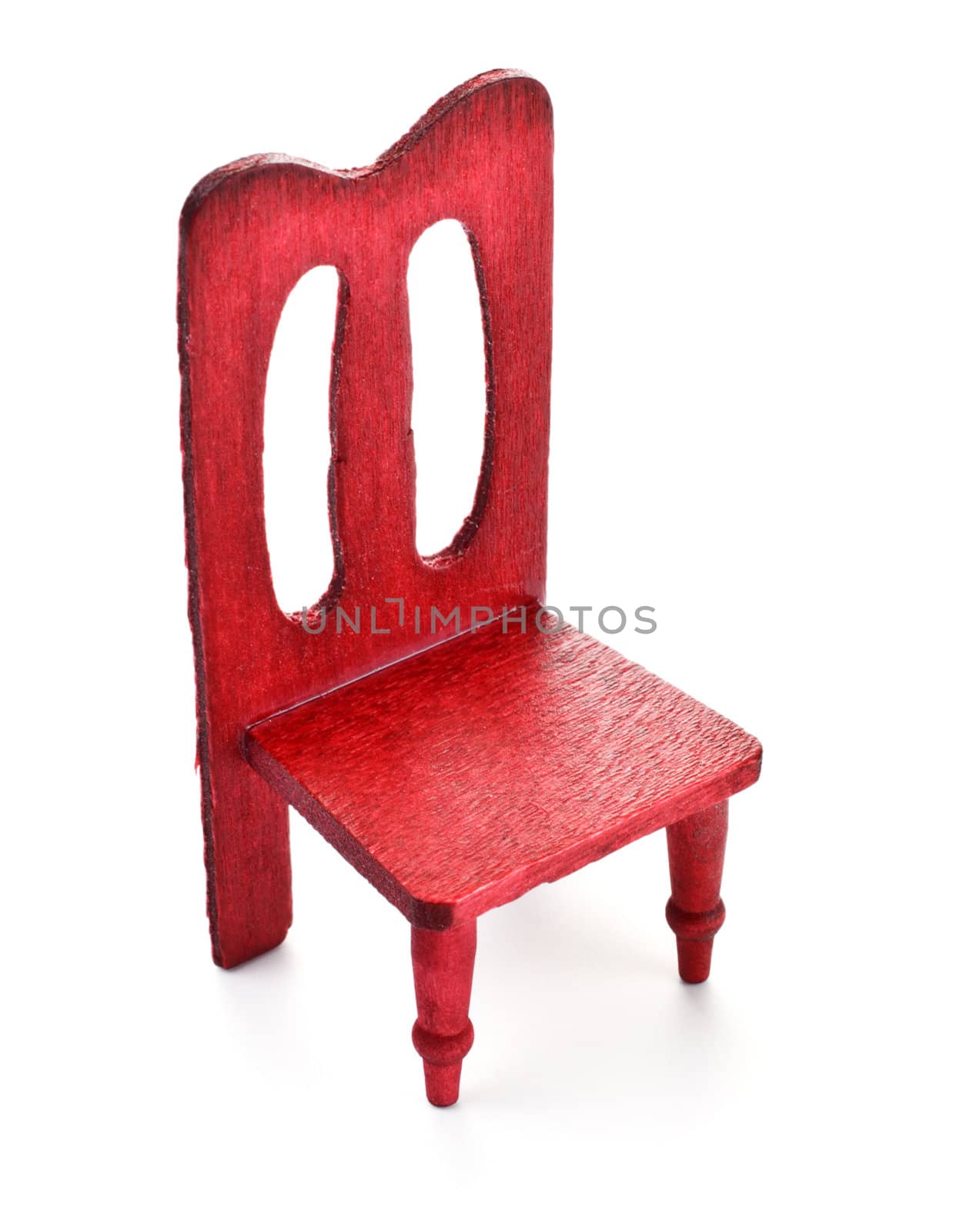 toy wooden chair isolated on white background
