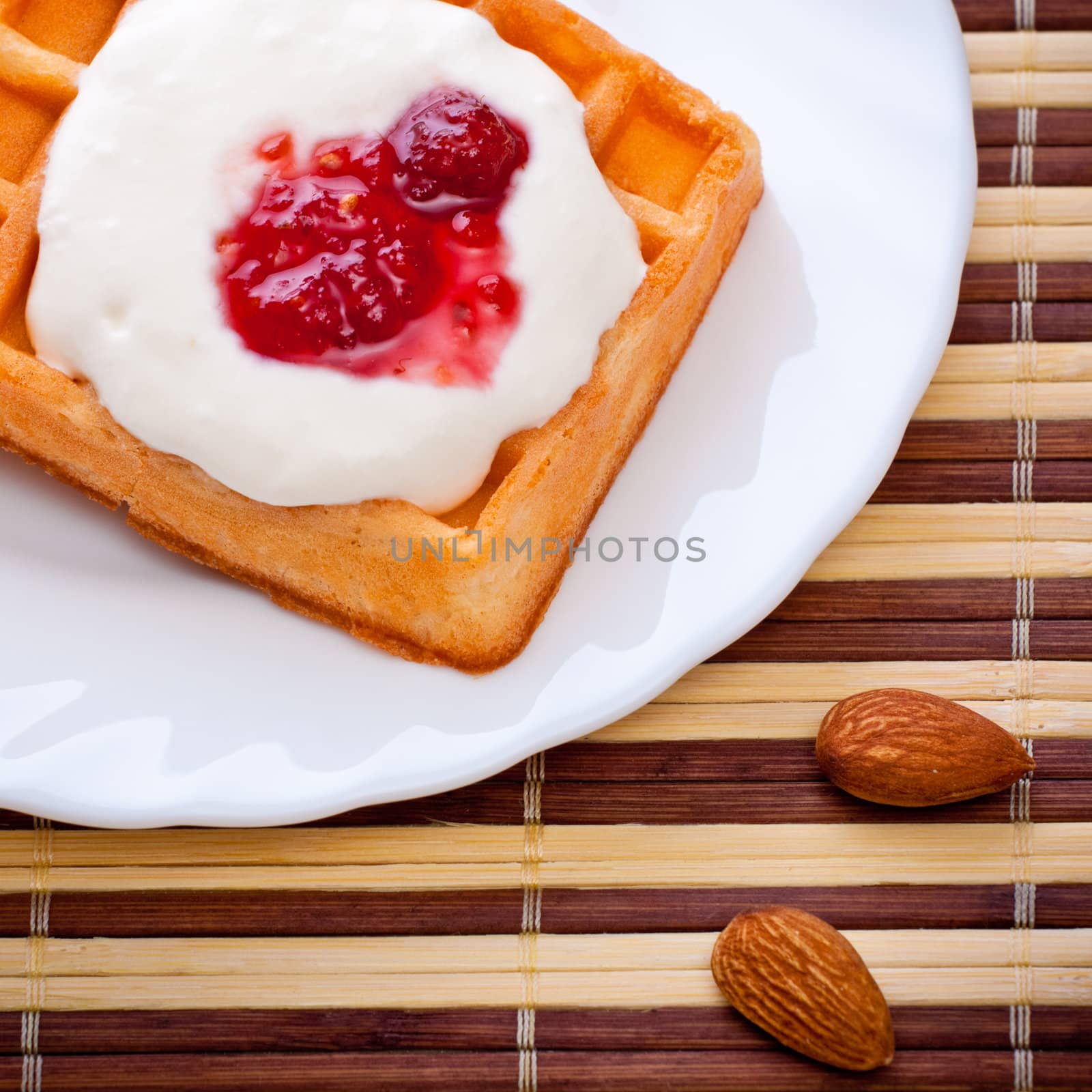dessert with soft waffle by petr_malyshev