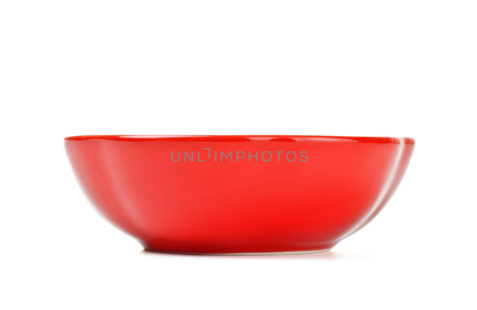 red salad bowl isolated on white background