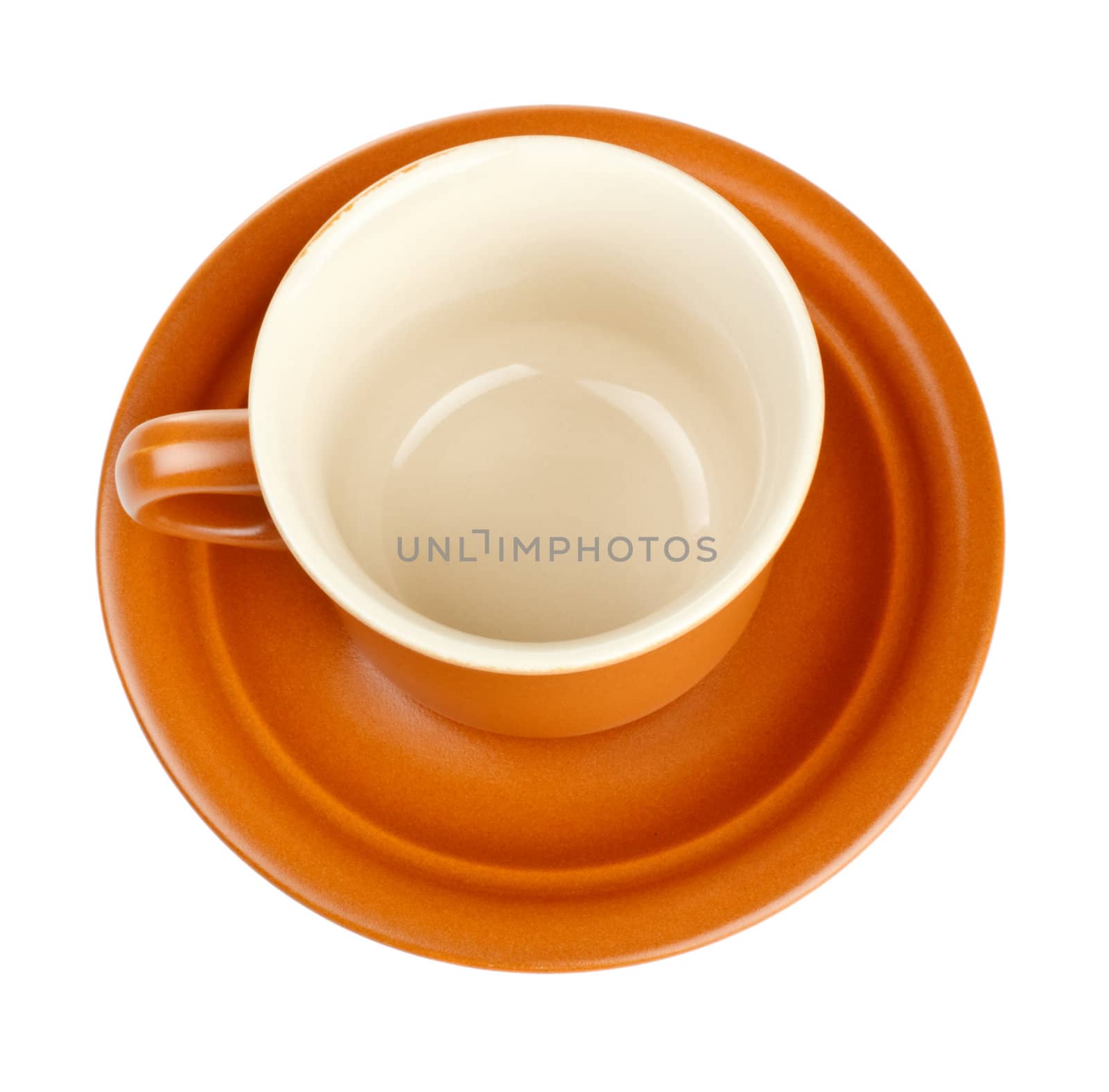 coffee cup and saucer isolated on white