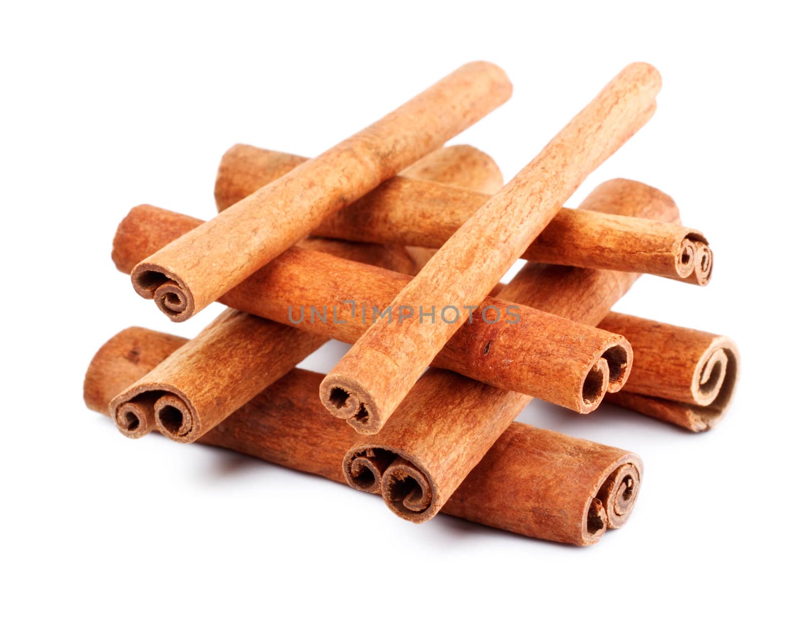 some cinnamon sticks isolated on white background
