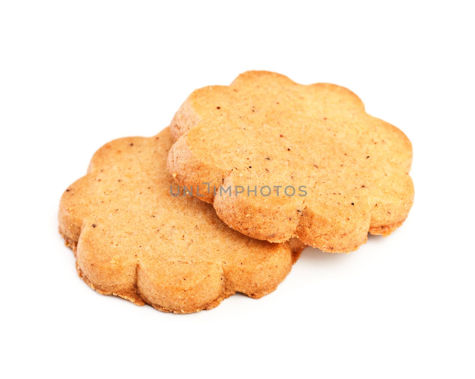 fresh cinnamon cookies isolated on white background