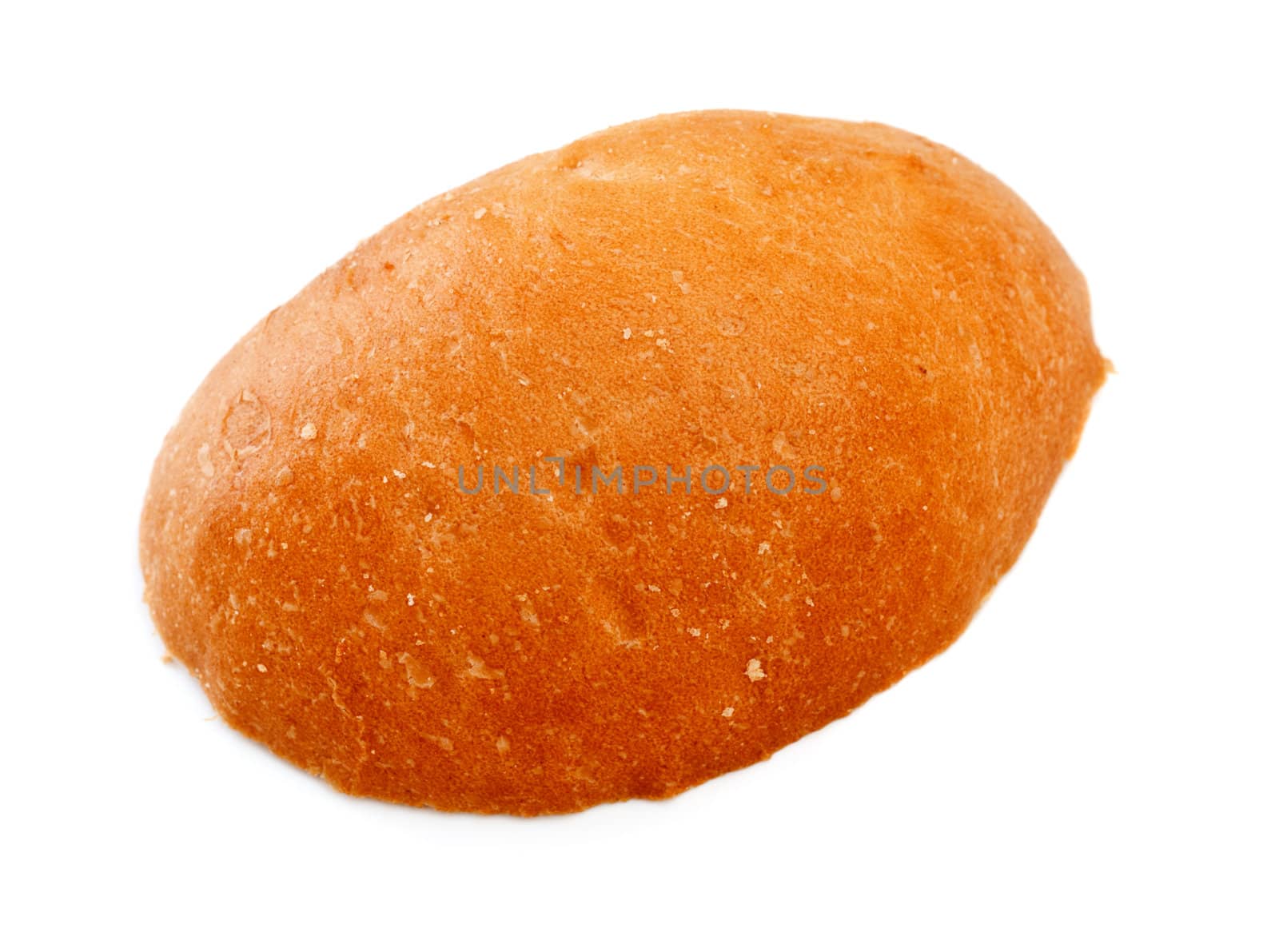 Fresh bread top crust isolated on white background