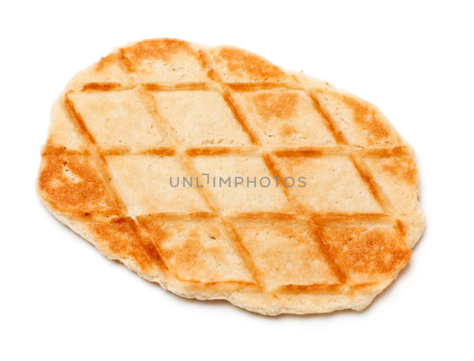 fresh crisp waffle isolated on white background