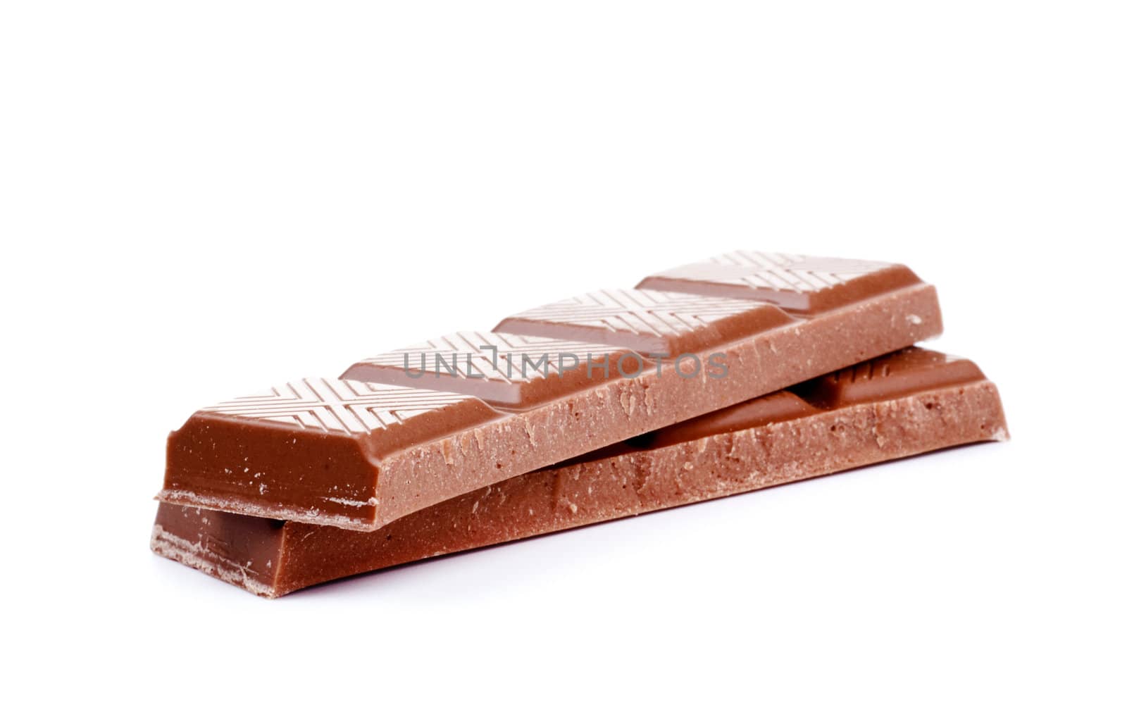 milk chocolate sticks isolated on white background