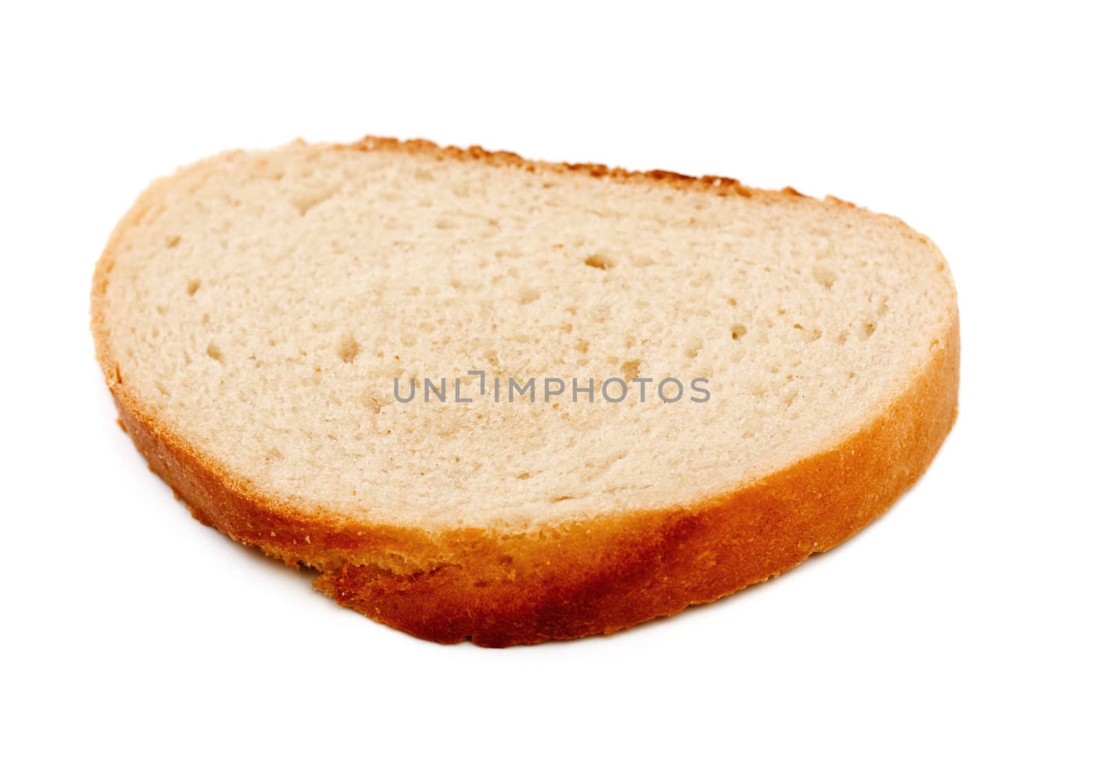 Fresh bread slice isolated on white background