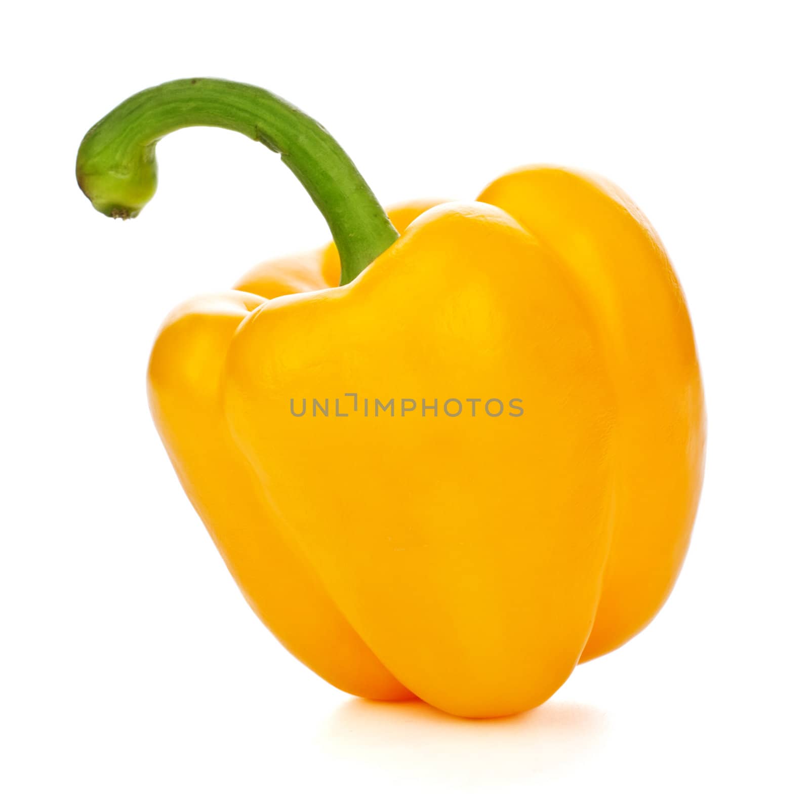 fresh yellow paprika isolated on white background