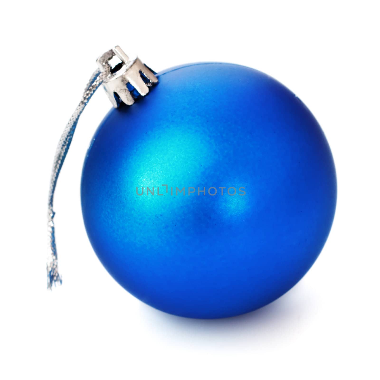 blue christmas ball isolated on white background