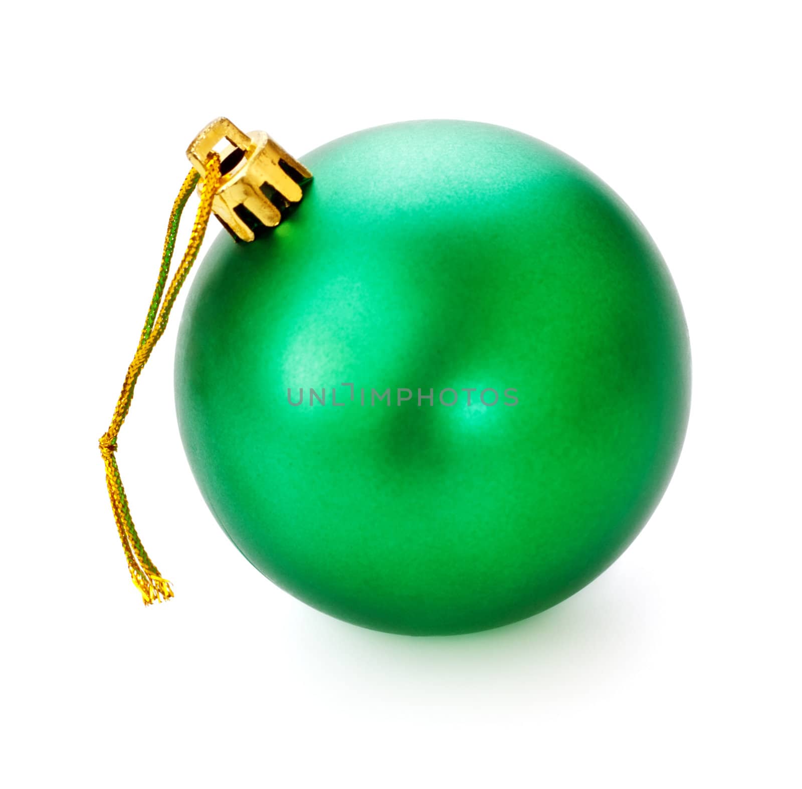 green christmas ball isolated on white background