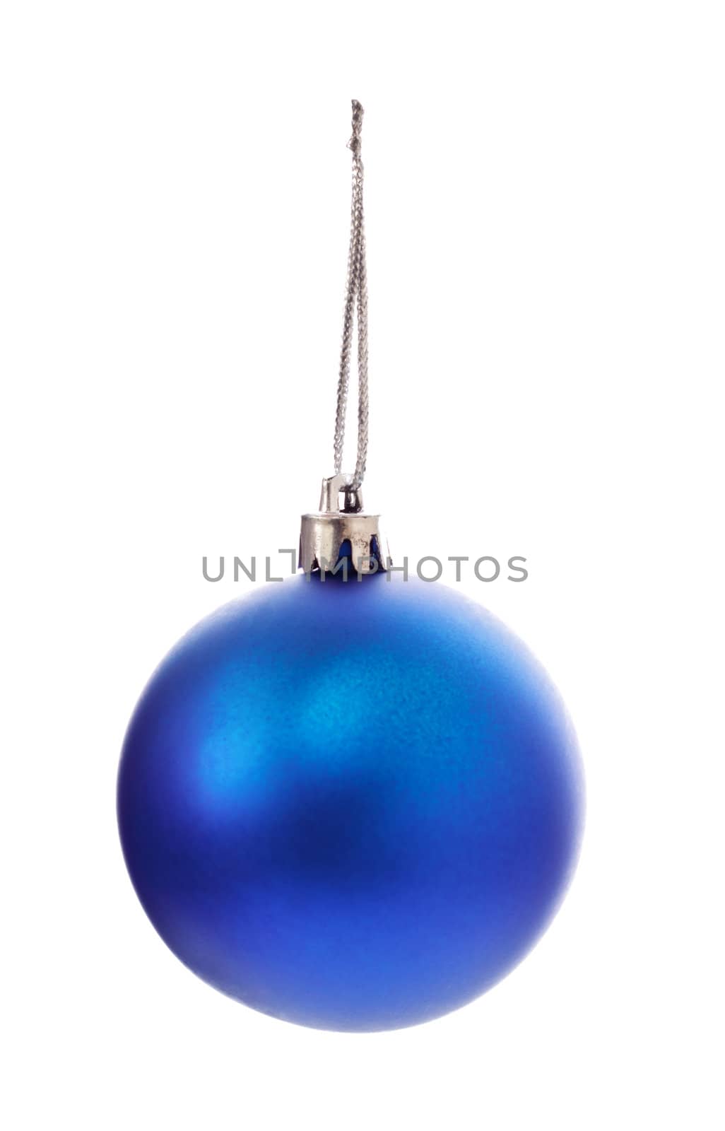 blue christmas ball isolated on white background