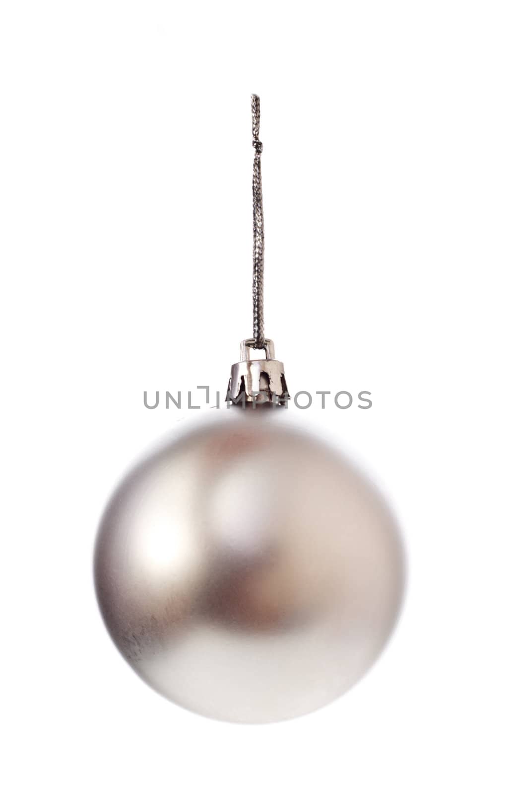 silver christmas ball isolated on white background