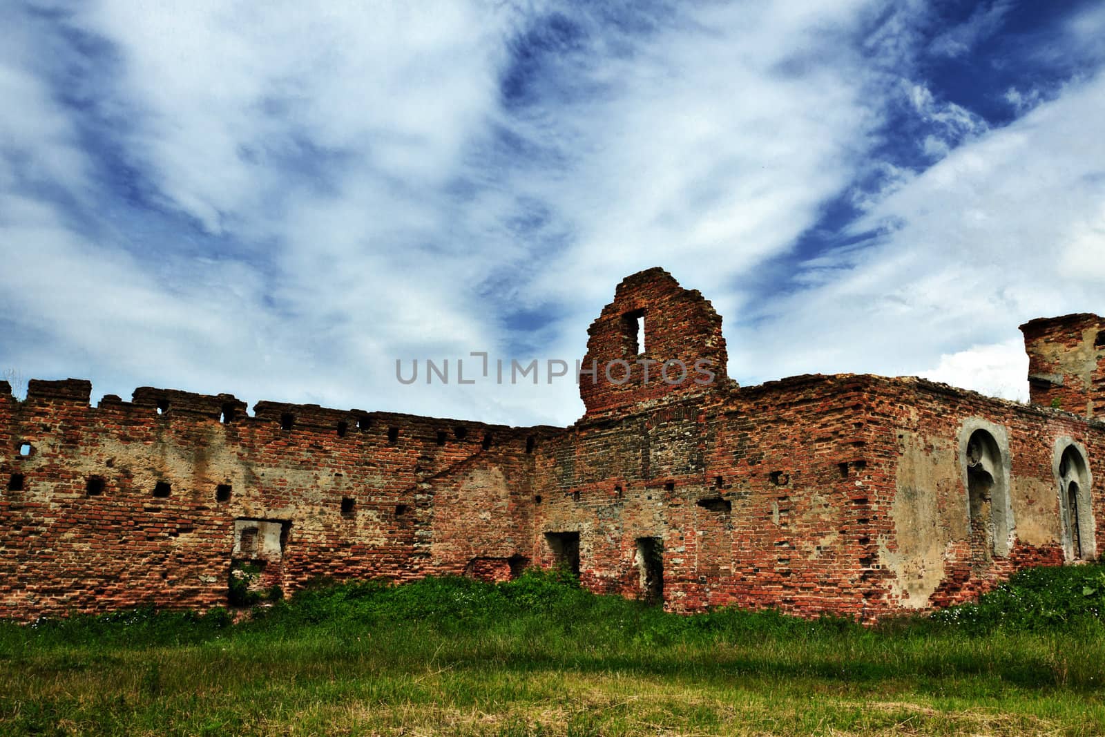 old castle ruins at sunny summer day