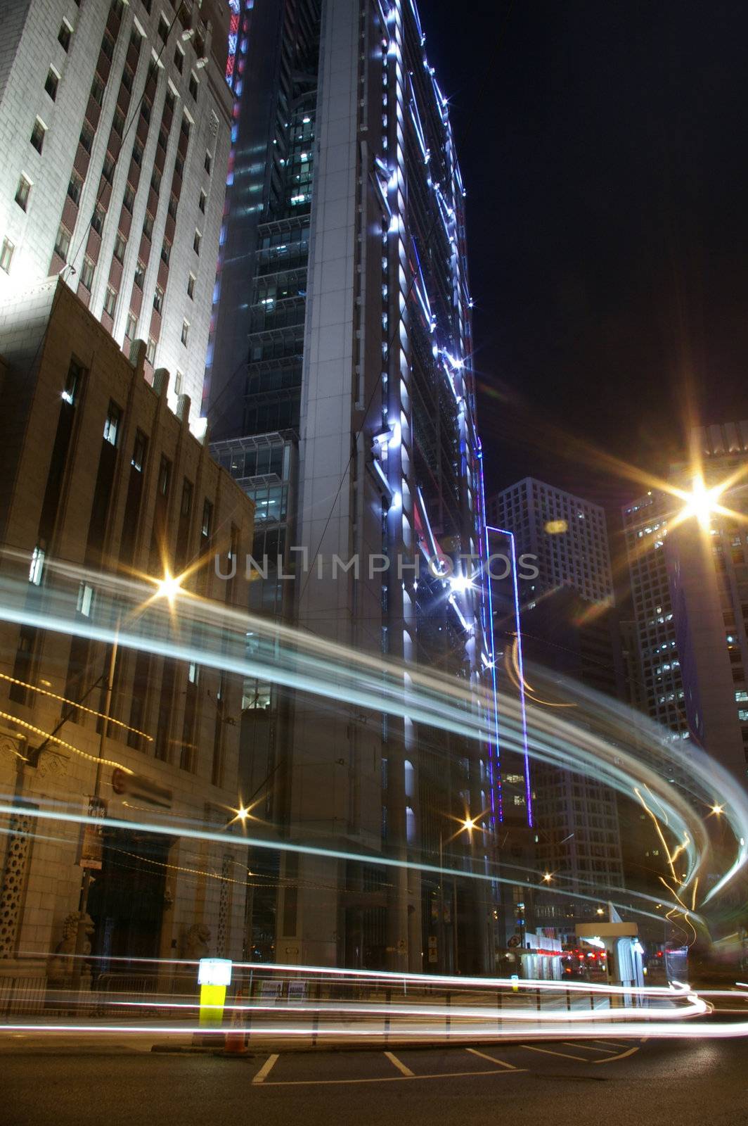 Night traffic in Hong Kong