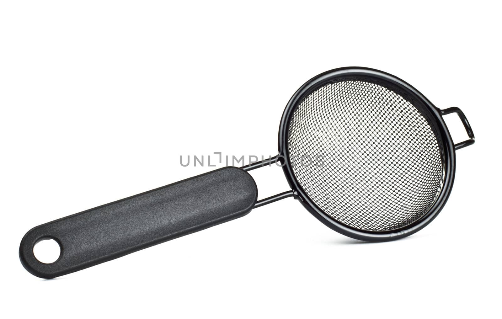 black tea strainer isolated on white background